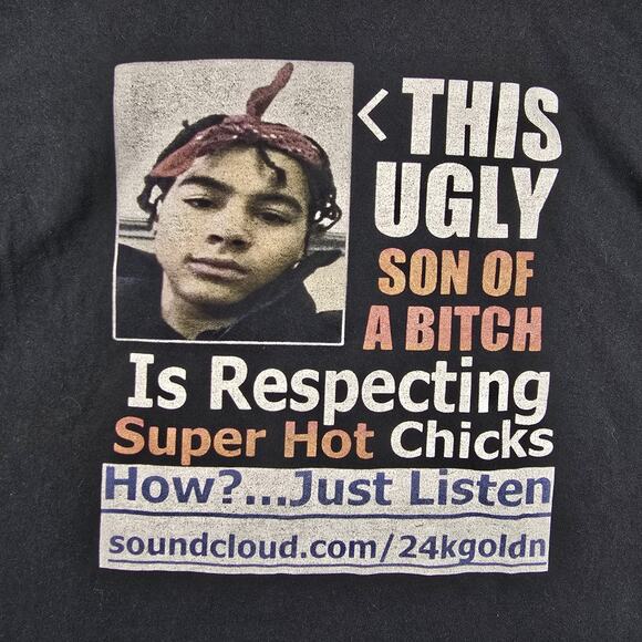 RARE 24kGoldn Rap Tee Shirt Size XL SoundCloud Ugly SOB Respecting Women Hip Hop - Picture 3 of 7
